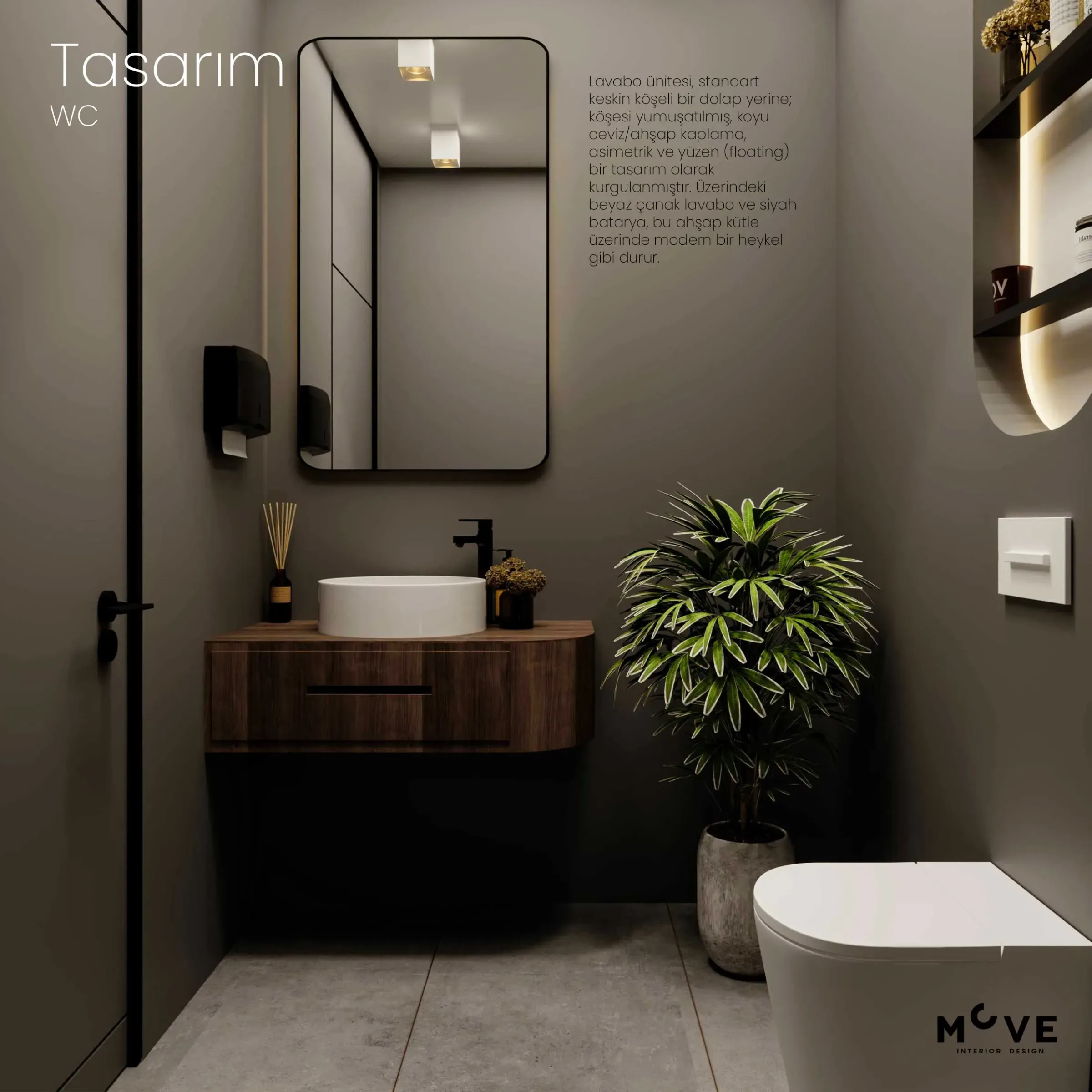 Ankara Kuzu Fatoş Hanım Eczanesi modern WC lavabo iç tasarımı